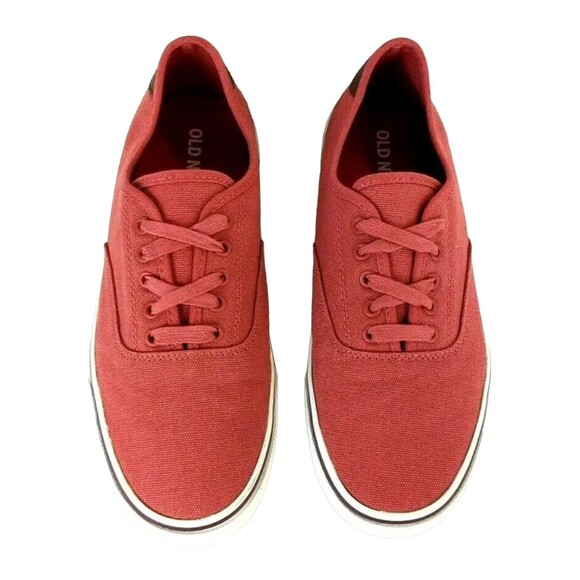 Old Navy Canvas Sneakers  Men's Size 8  Casual Lace-Up  Red  NWOB - Picture 1 of 7